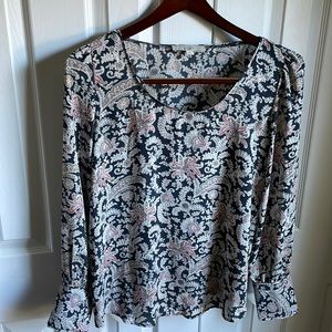 LOFT floral scoop-neck top